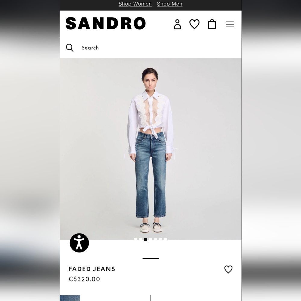 Sandro Women  Light Blue Straight Jeans